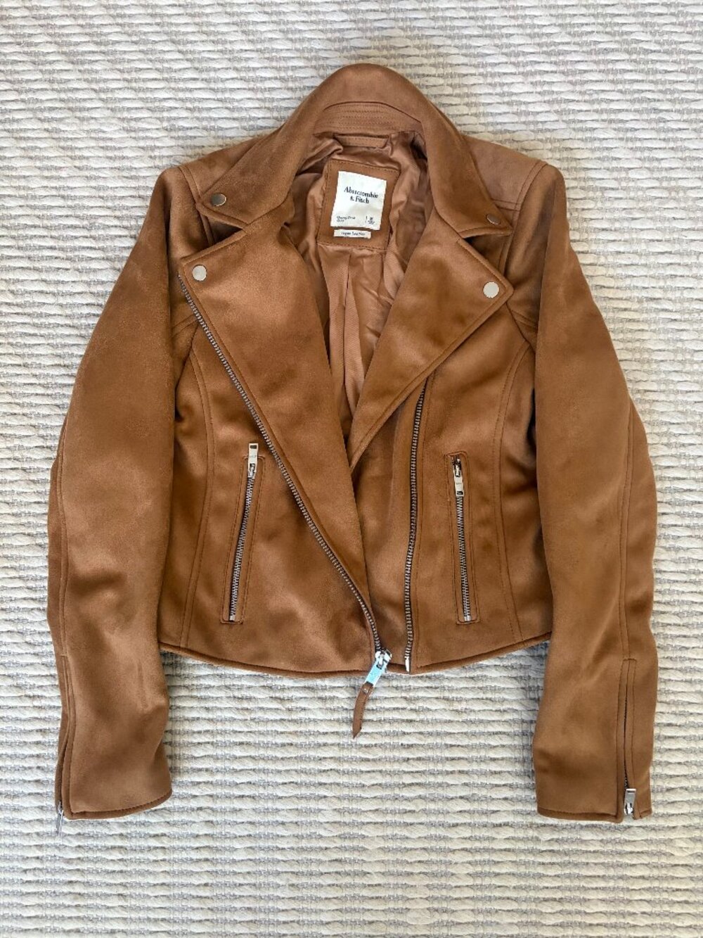 A&F Vegan Suede Moto Jacket Size M
